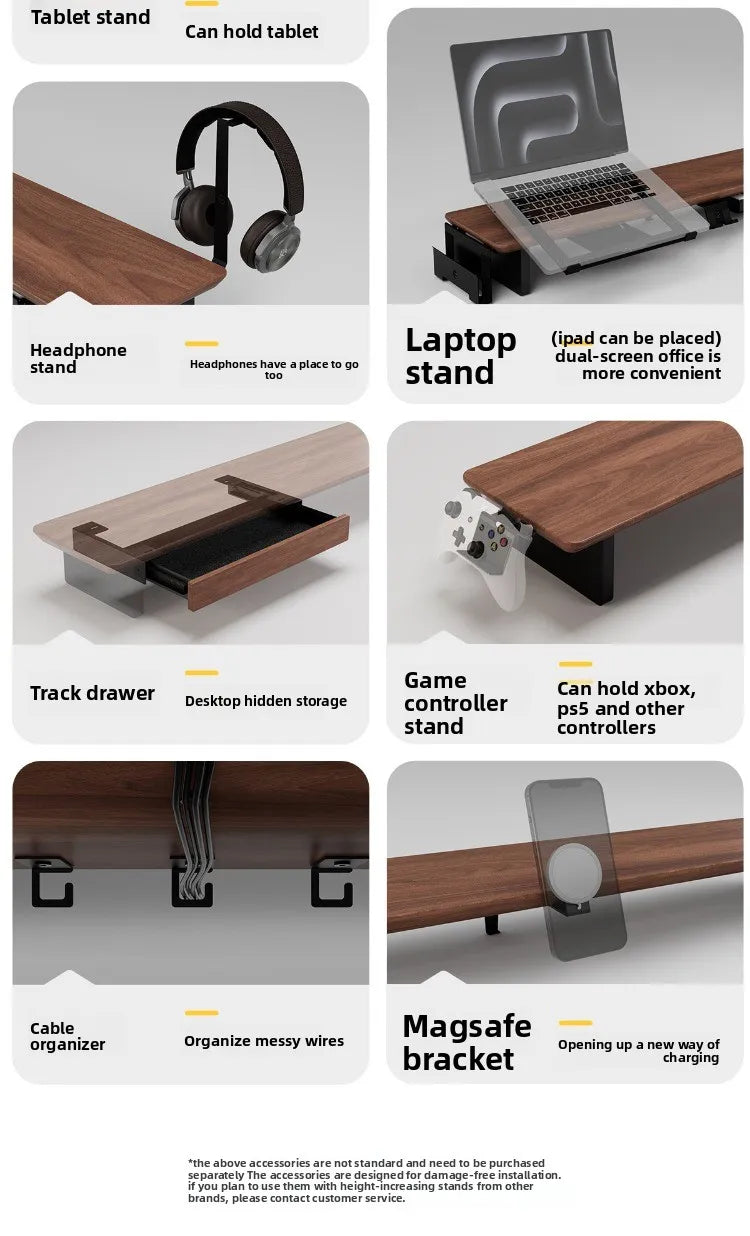 Modern Solid Wood Monitor Stand Riser Modular Computer Desk Organizer Ergonomic Computer Tables Z3 Pro Home Office System
