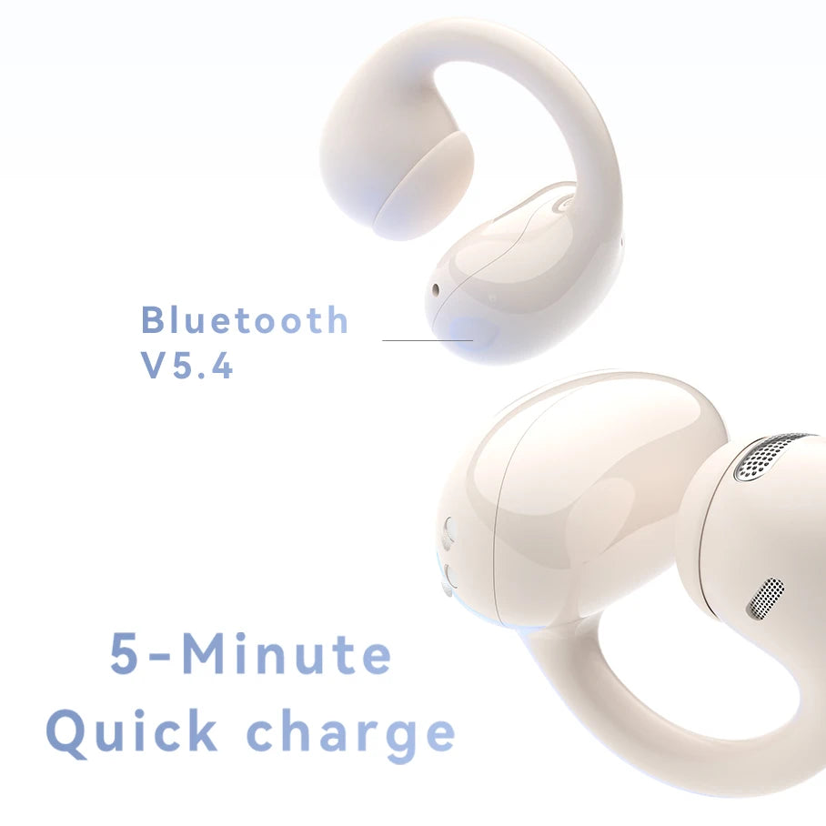 Open Ear Clip-On Wireless Earbuds Bluetooth 5.4 Headphones