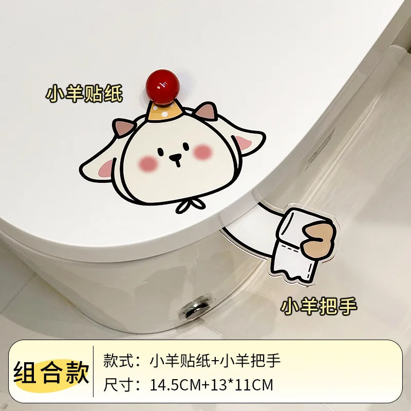 Portable Cartoon Toilet Lifter Tool No Touch Lid Handle Anti Dirty WC Accessories Bathroom Hygiene Helper No Punch Needed унитаз