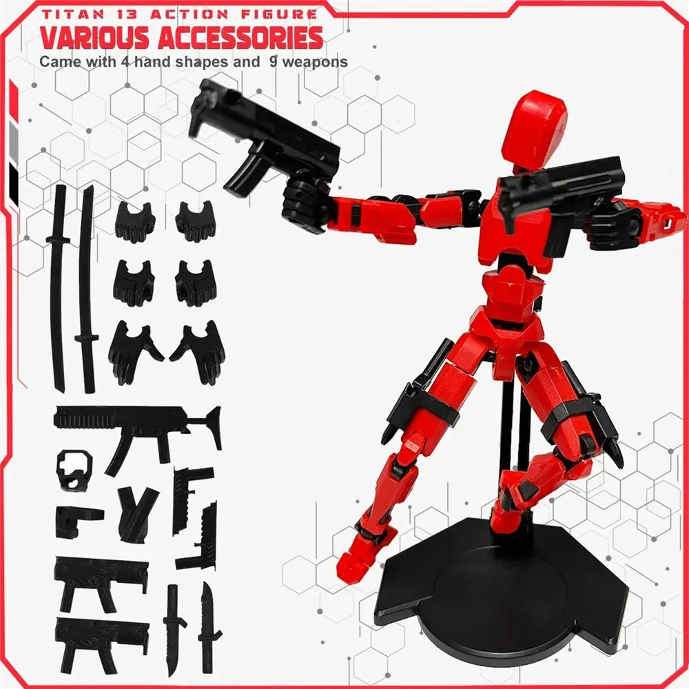 13 Joints Movable Action Figures Dummy Nova Robot Assembled T13 Action Figure with Holder Titan 13 Action Figure Lucky13 Toy