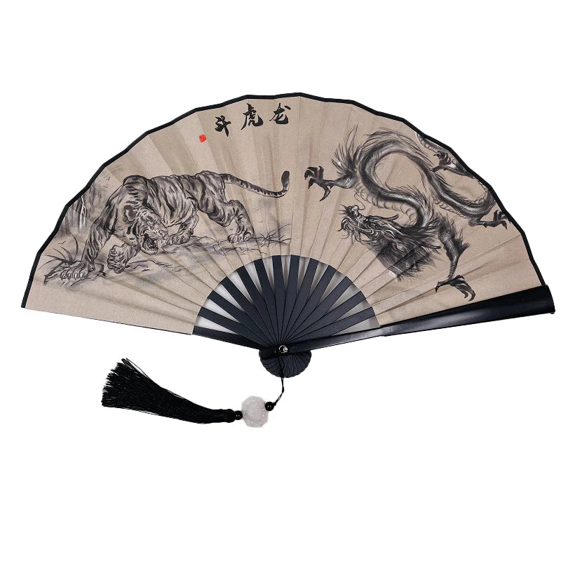 With Tassel Art Craft Style Foldable Hand Fan Portable Folding Fan Wedding Party Photo Props Guest Gifts Home Decor Craft