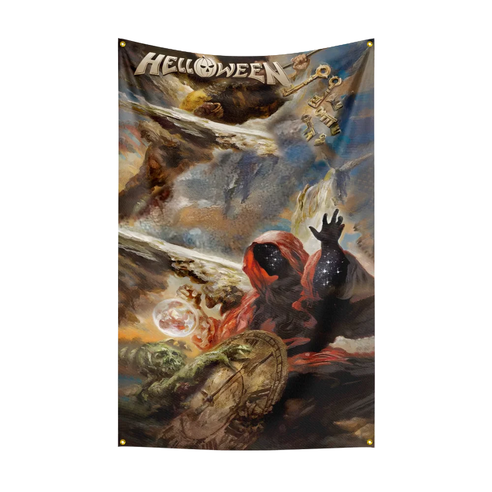 3x5 Ft HELLOWEENS Heavy Rock Band Flag Polyester Digital Printing Banner for Bedroom Wall Art Out Door Tapestry Decoration