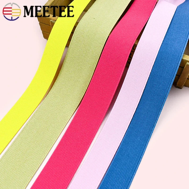 10M 20-50mm Nylon Rubber Bands Sewing Belt Sling 1.2mm Thick Elastic Band Garment Decoration Stretch Ribbon Tape DIY Accessories