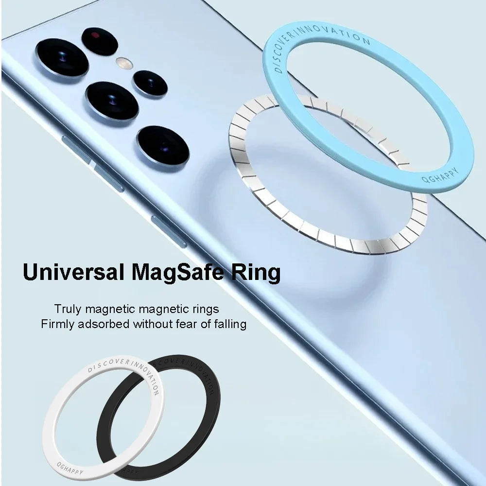 Universal Magnetic Ring for Magsafe Wireless Charger Iron Sheet Sticker Magnet Phone Holder for IPhone 14 15 Xiaomi