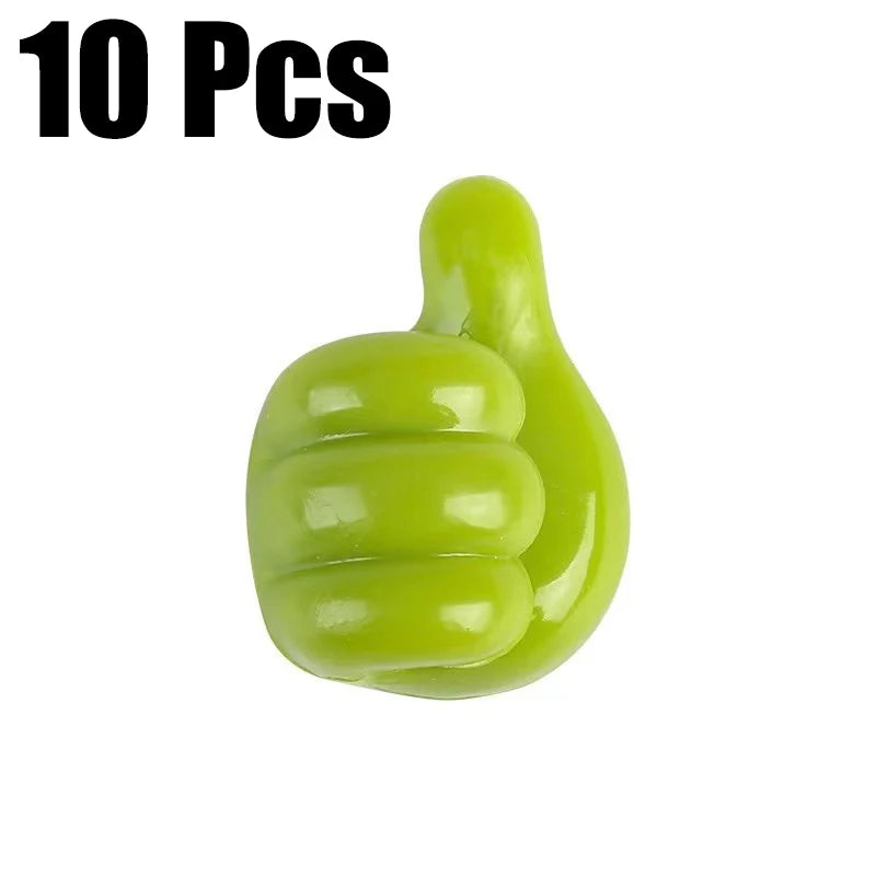 10PCS Thumb Wall Hook Cable Clip Wire Desk Organizer Brush Storage Wall Sticker Gadgets for Home/Office/Car USB Cable Organizer