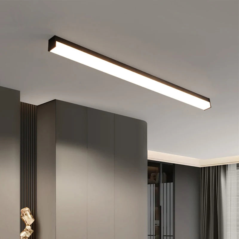 Modern LED Living Room Long Ceiling Light, Hallway Balcony, Bedroom Three Sided Illuminated Ceiling Light, Home Decoration Light