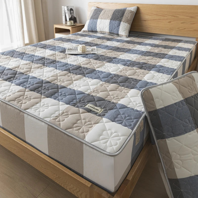 A-Class Pre-Washed Cotton Mattress Protector Cover - Ultra Soft, Antibacterial, Hypoallergenic for a Serene Sleep Experience