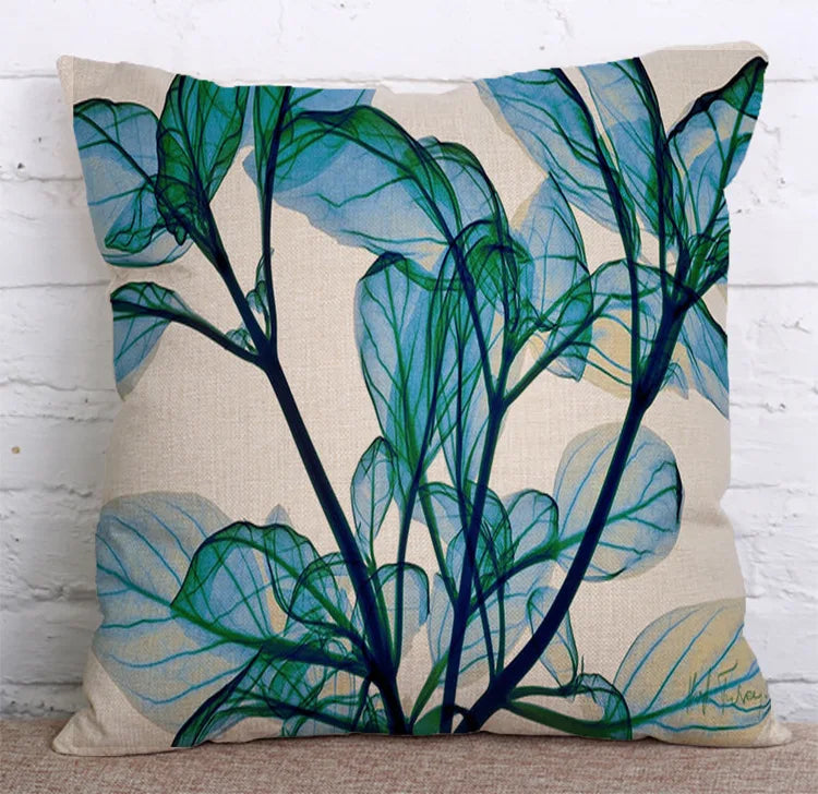 Colorful Flowers Printed Decorative Throw Pillow Floral Plant Cushion Cover Decoration Home Textile For Sofa Home