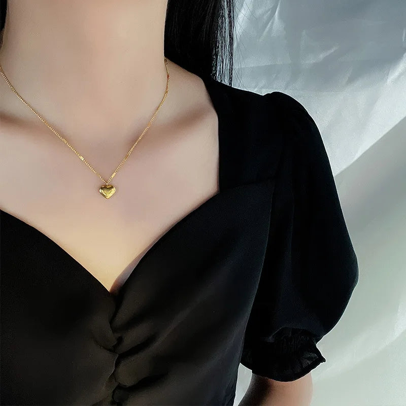 Summer Style Stainless Steel Love Necklace Clavicle Chain 18K