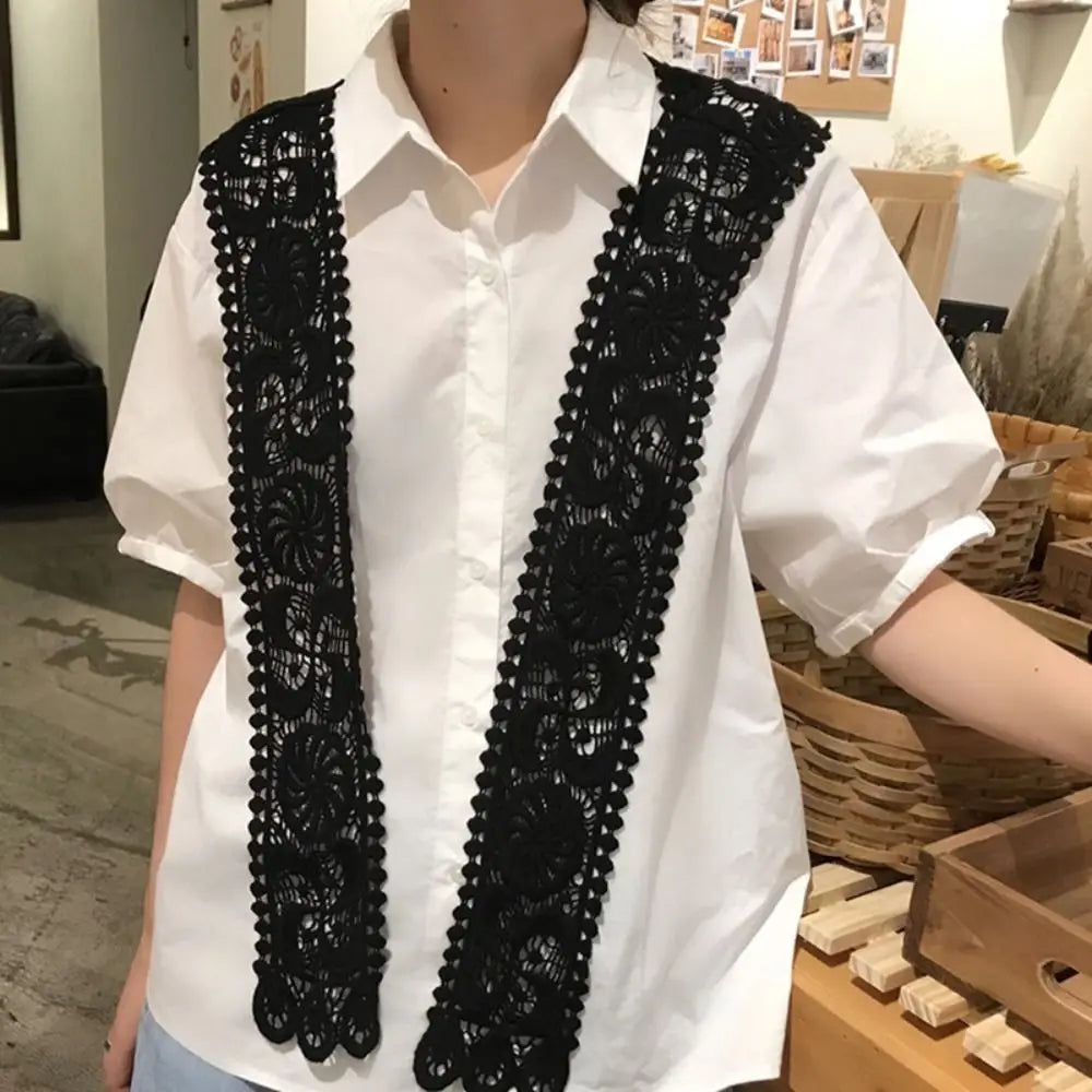 Solid Color Knitted Shawl High-quality Women Ladies Casual Fake Collar Summer Female Scarf