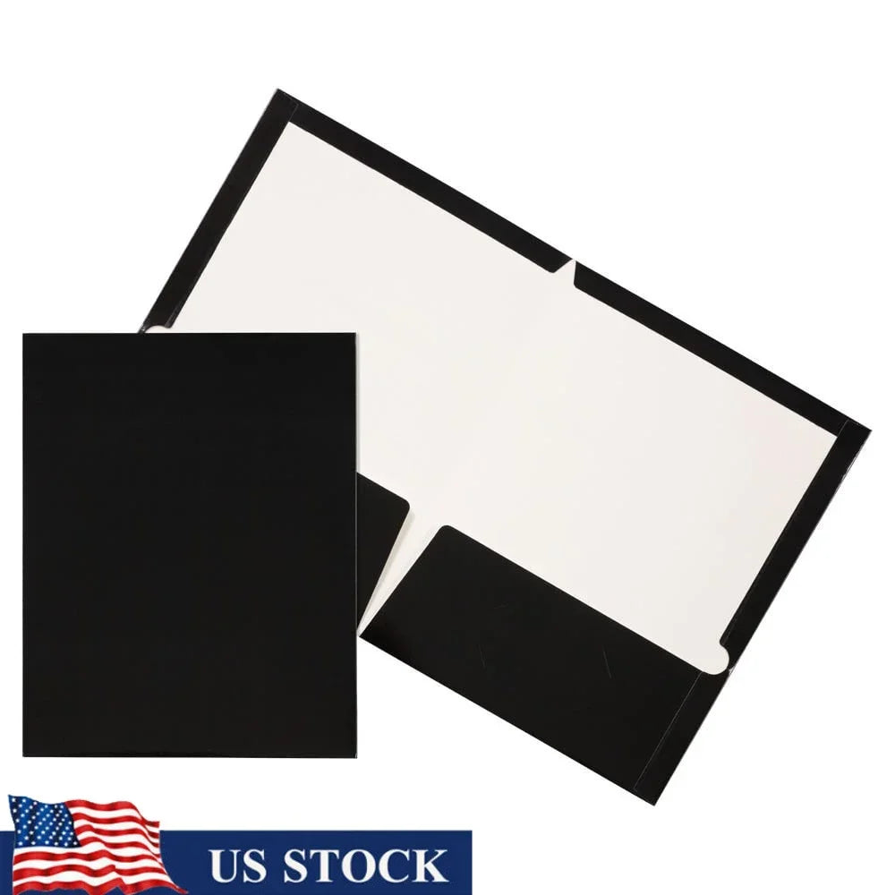 Black Glossy Two-Pocket Folders 3-Pack