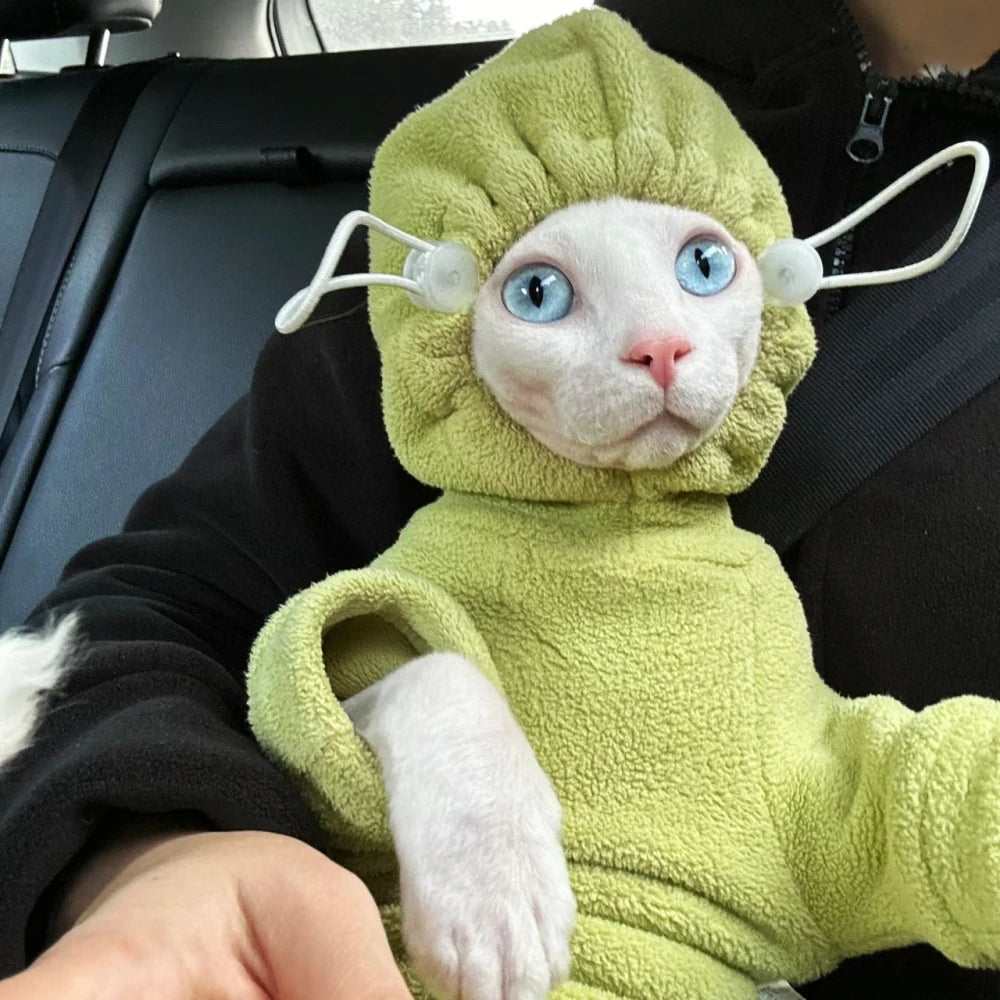 Hooded Fleece Sweater for Sphynx Cats