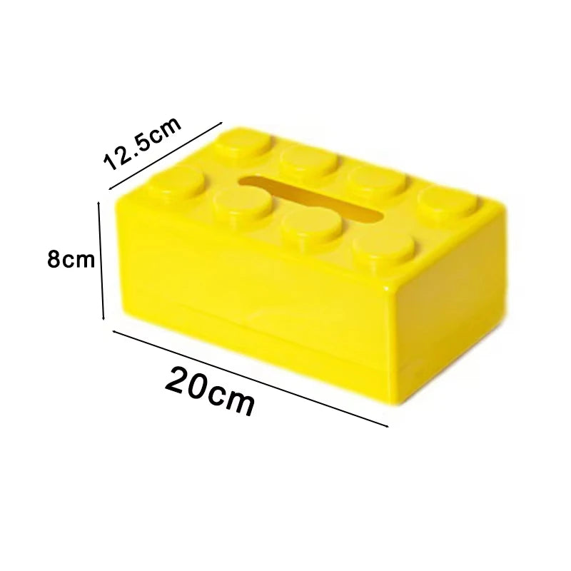 Building Blocks Tissue Box Punch-free Wall-mounted Creative Tissue Box With Spring Home Office Bathroom Waterproof Tissue Box