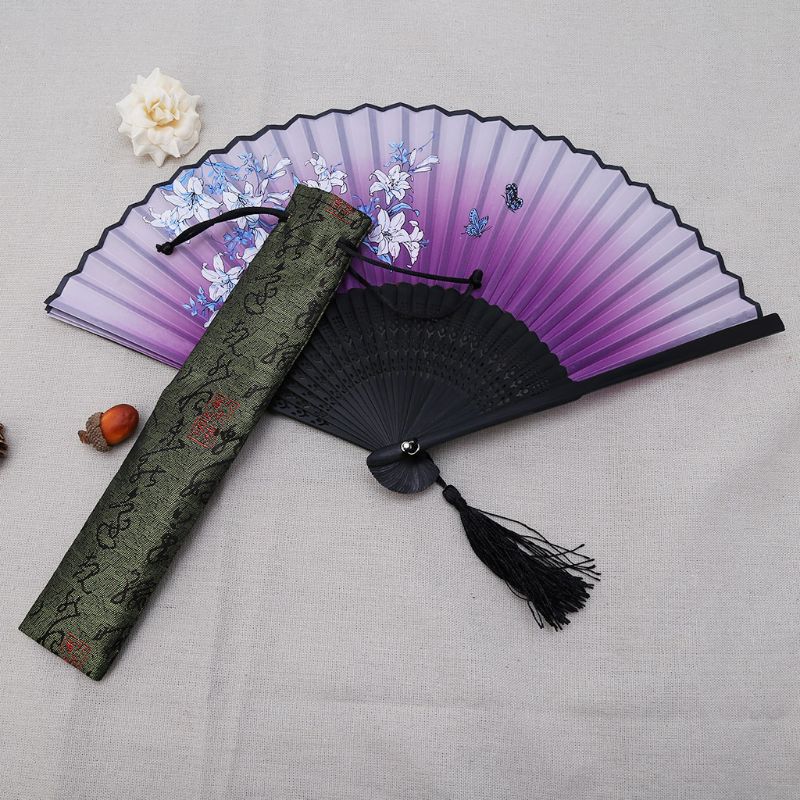 Chinese Style Decorative Folding Hand Fan Bag Dustproof Holder Prote