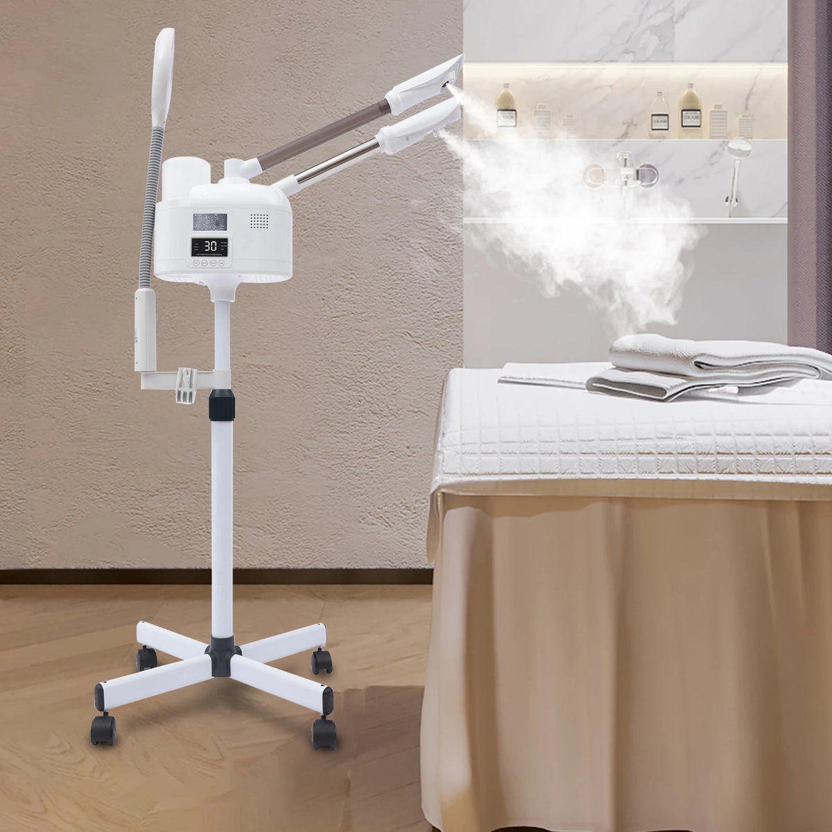 3-In-1 Facial Steamer Beautician Steamer Deep Cleaning W/Hot and