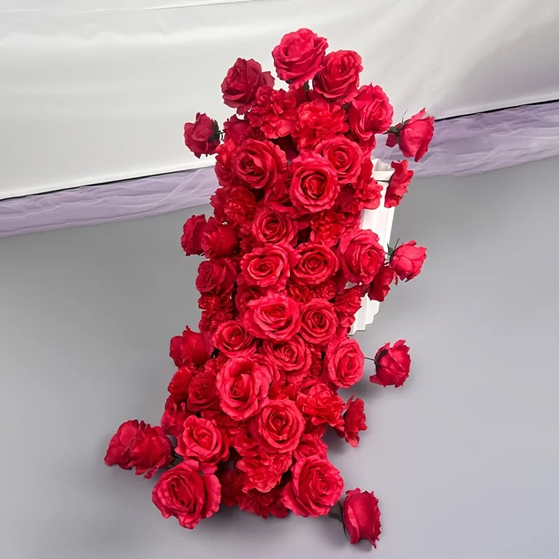 [romantic Rose Flower Arch] Elegant Red Artificial Rose Flower