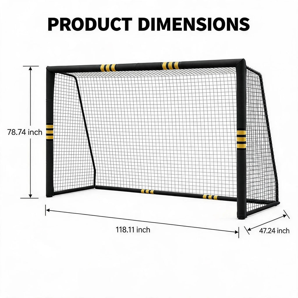 10x6.5FT Soccer Goal For Backyard Heavy Duty Galvanized Steel