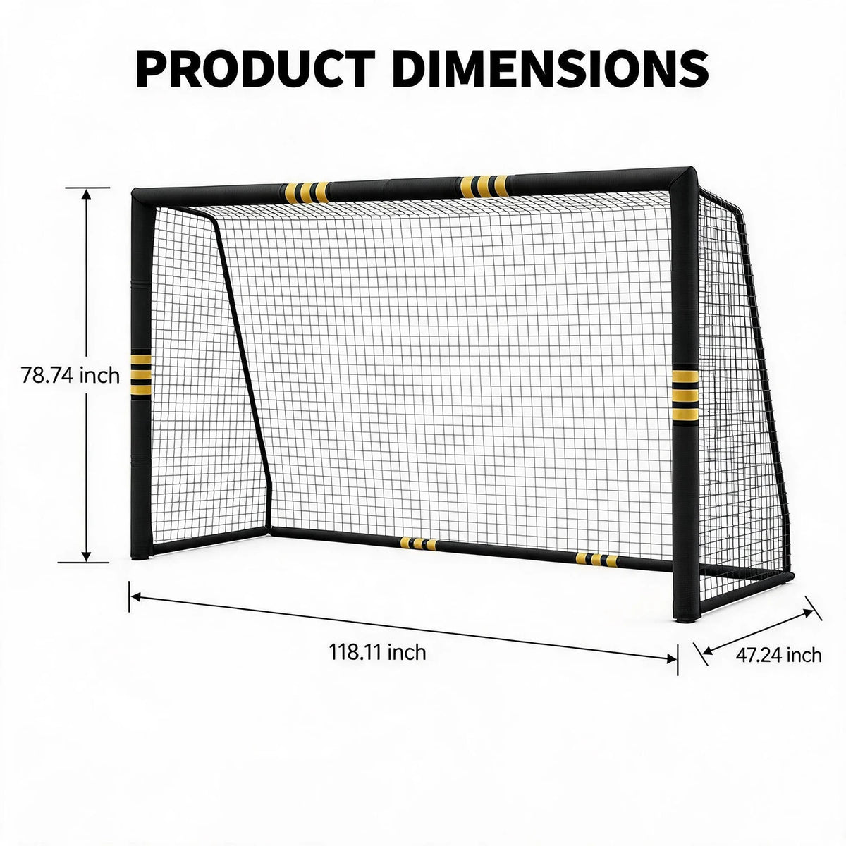10x6.5FT Soccer Goal For Backyard Heavy Duty Galvanized Steel
