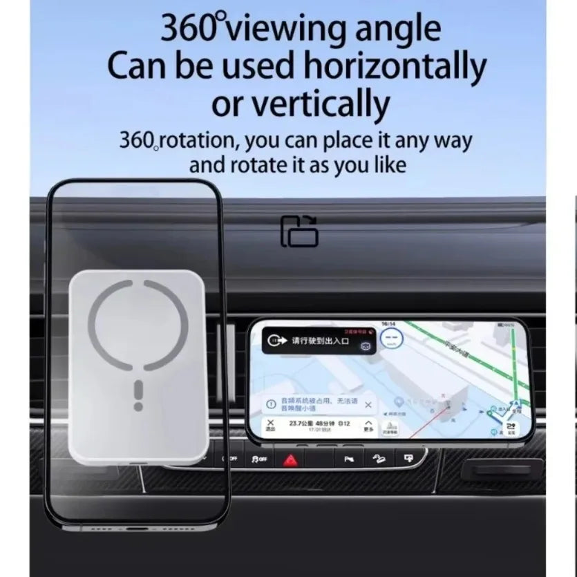 VIKEFON Car 15W Quick Wireless Charger Air Out Magnetic Phone Holder Stand For Magsafe iPhone 17-12 Pro Max Air Vent Charging