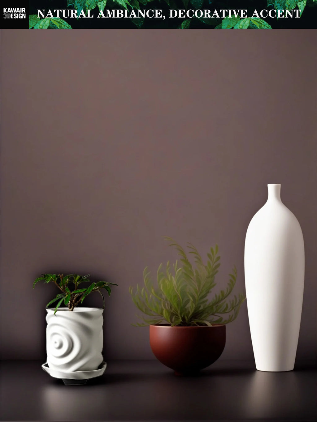 3D Printed Flower Pot Square Line Texture Rhombus Detail Modern Home Decor Biodegradable macetas