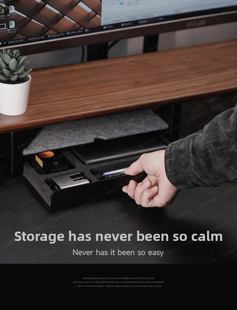 Monitor Stand Riser Storage Drawers Office Desk Organizer Computer Storage Shelf Ergonomic Desk Accessory for Home Office Setup