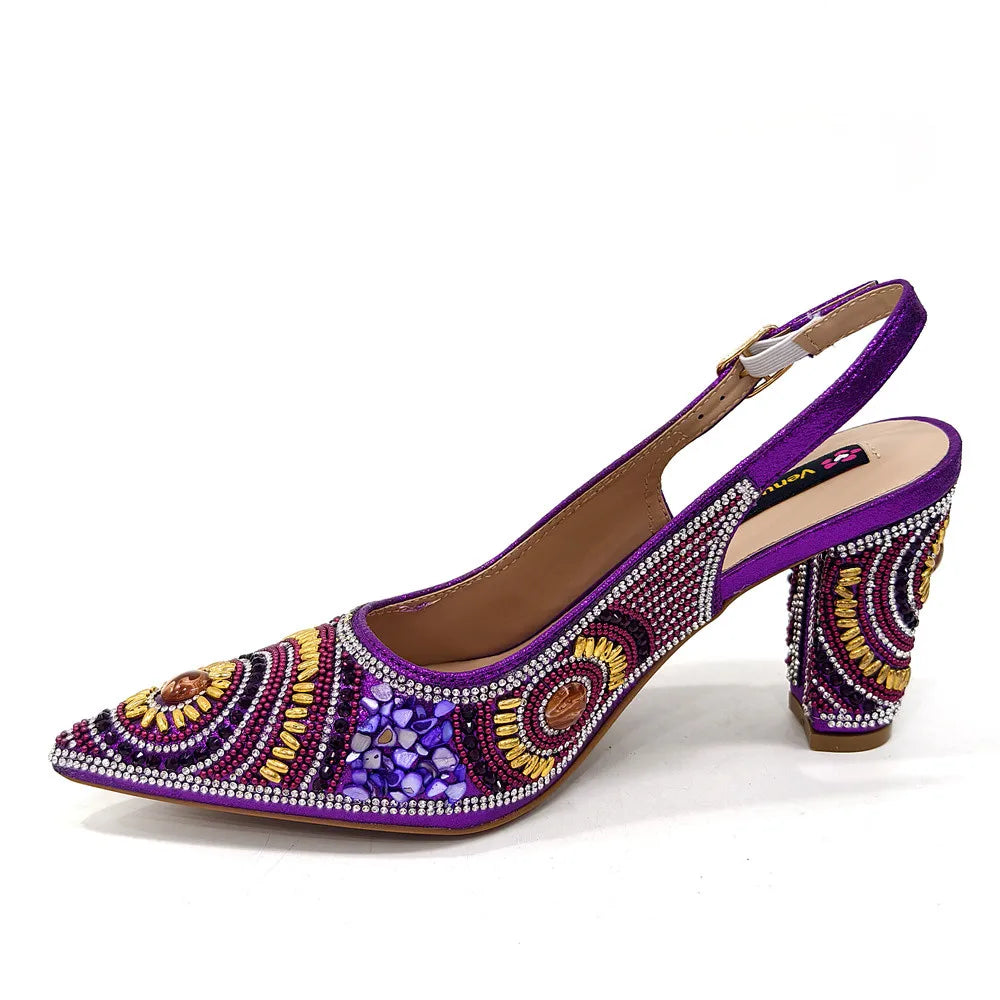 Spot Goods Elegant Streamlined Pointed Toe Women's Shoes Matching