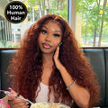 30 40 Inch Reddish Brown 13x6 Lace Frontal Wig 250 Density Colored