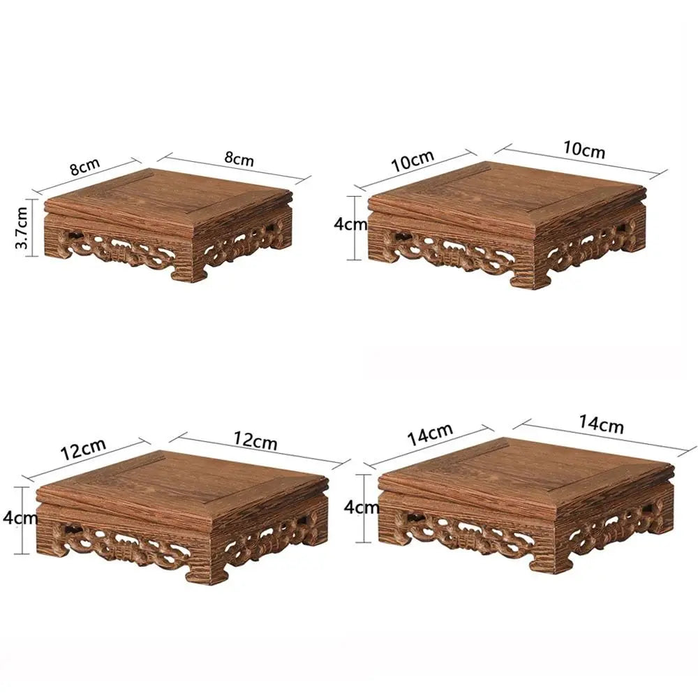 New Square Plant Stand Wooden Pot Trays Footrest Wooden Support Home Decor Flower Pot Tray Vase