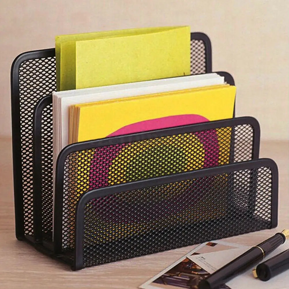 1pcs File Holder Mesh Black Bookend Book Metal Bookends Shelves Desk Organizer Office School Stationery For Kids