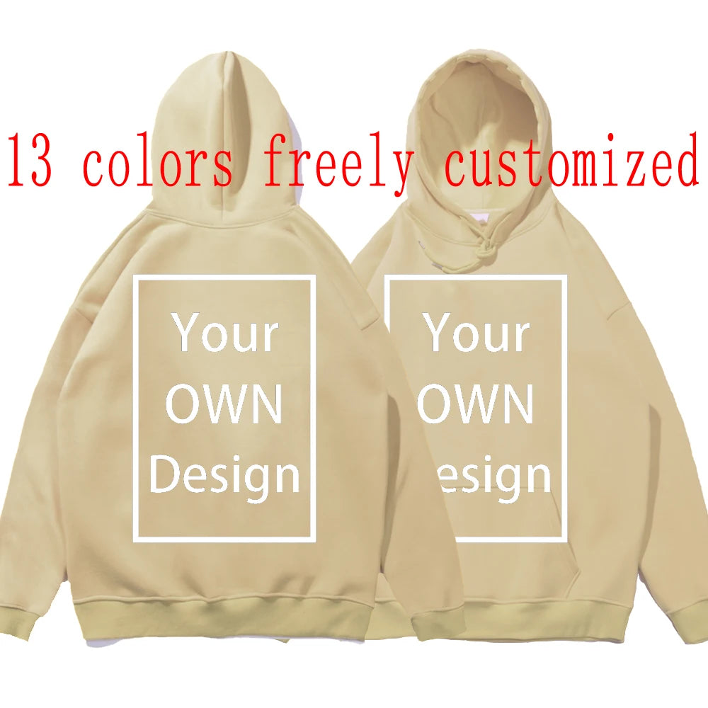 Your OWN Design Brand Logo/Picture Custom Men Women DIY Hoodies Sweatshirt Casual Hoody Clothing 14 Color Loose Fashion New 2023