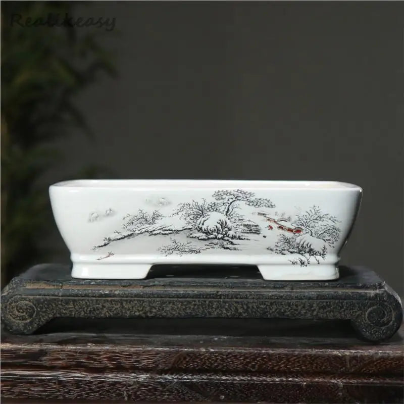 6Size Purple Sand Flower Pot Ceramic Bonsai Pot Handmade Succulent Flower Pot Chinese Landscape Flower Pot Home Decor LE302