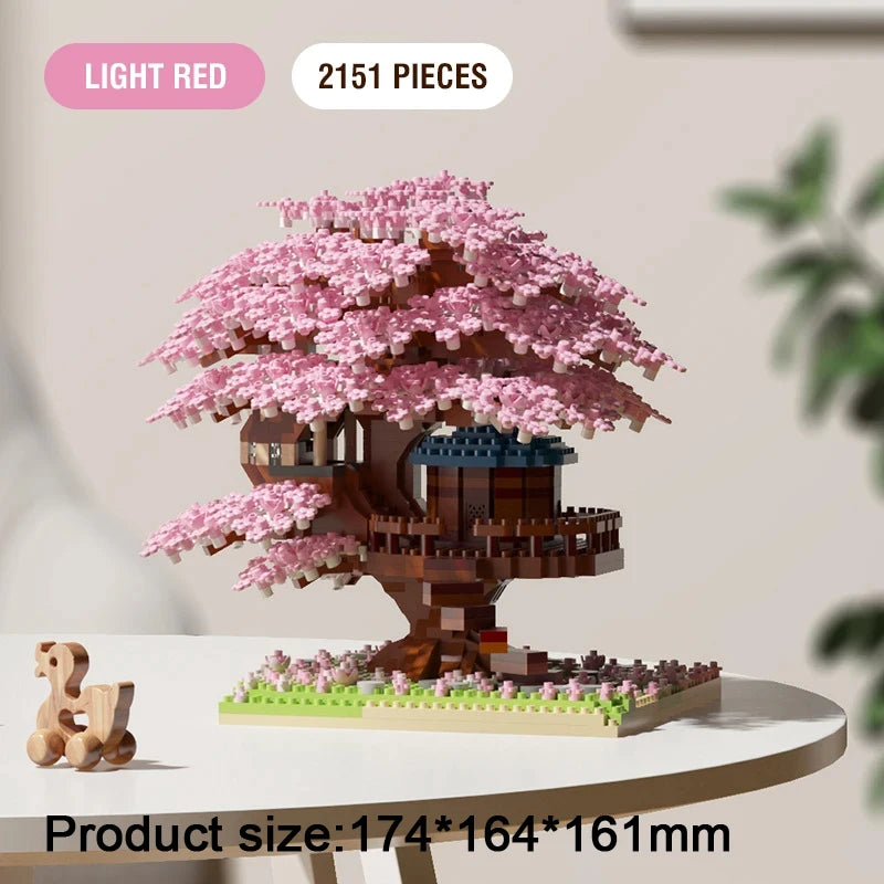 DIY Sakura Tree Building Blocks Set Diy Cherry Blossom Bricks with