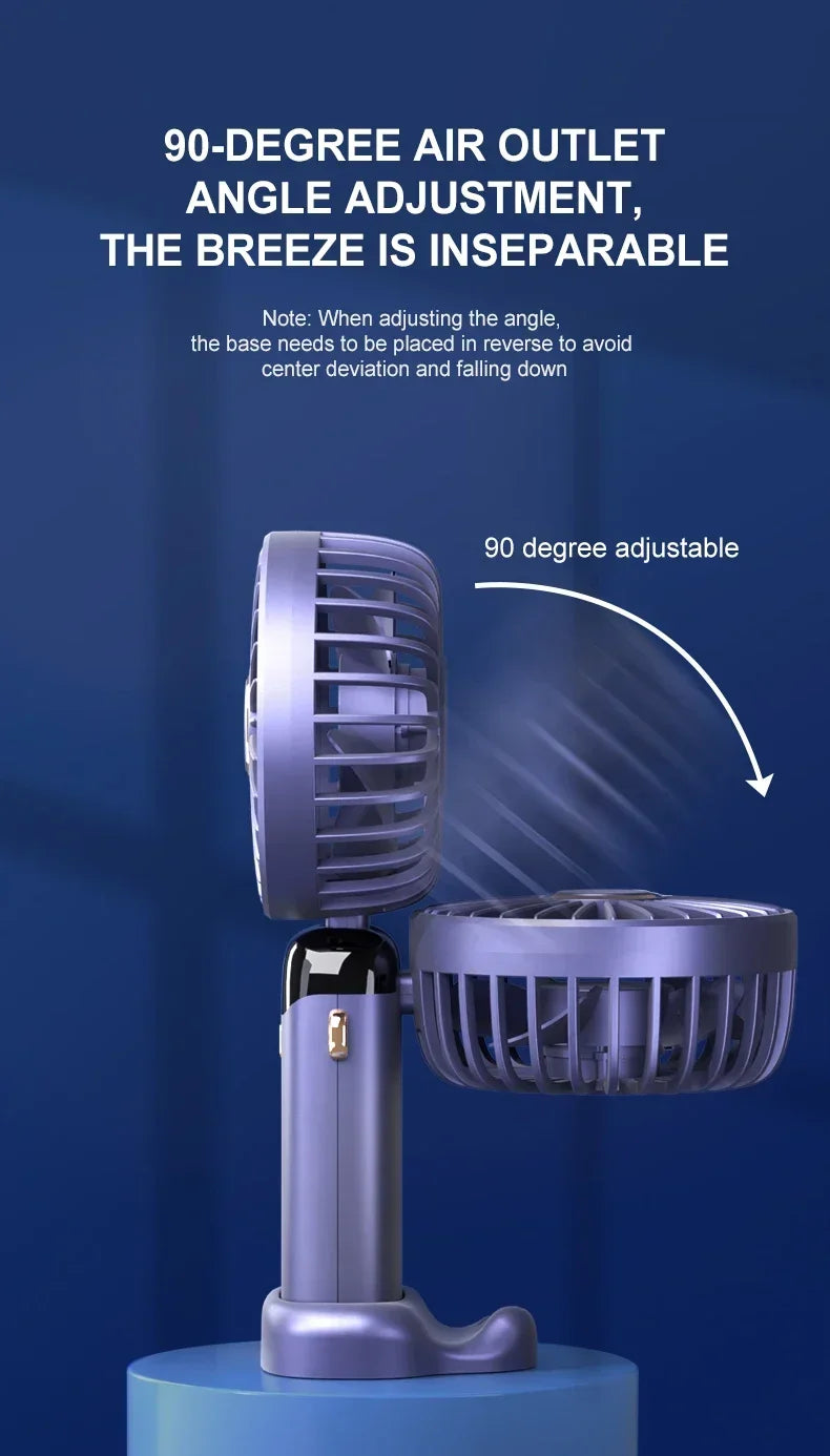 Portable Neck Fan with LED Display & Phone Stand – 1800mAh Rechargeable