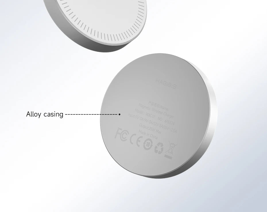 Hagibis Qi2.2 Magnetic Wireless Charger Dual-sided Magnetic 25W Fast Charging Pad for MagSafe iPhone 17/16/15/14 Pro Airpods Car