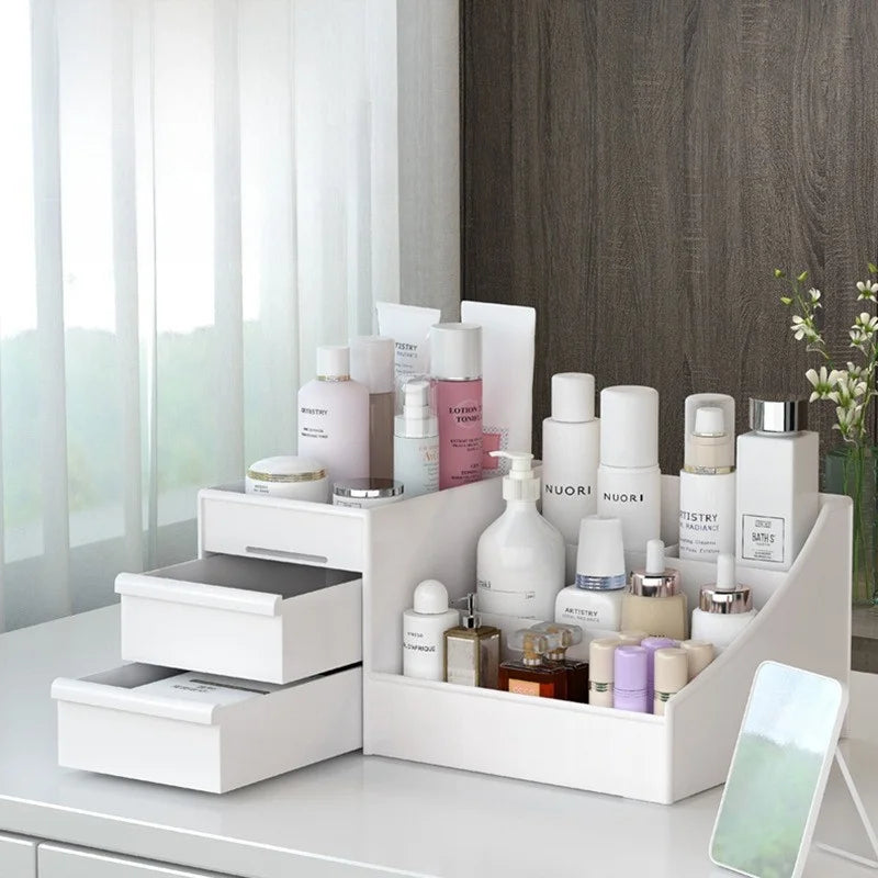 Plastic Drawer Style Makeup Storage Organizer Cosmetic Storage Box Classification Rack Bathroom Bedroom Desk Organizer