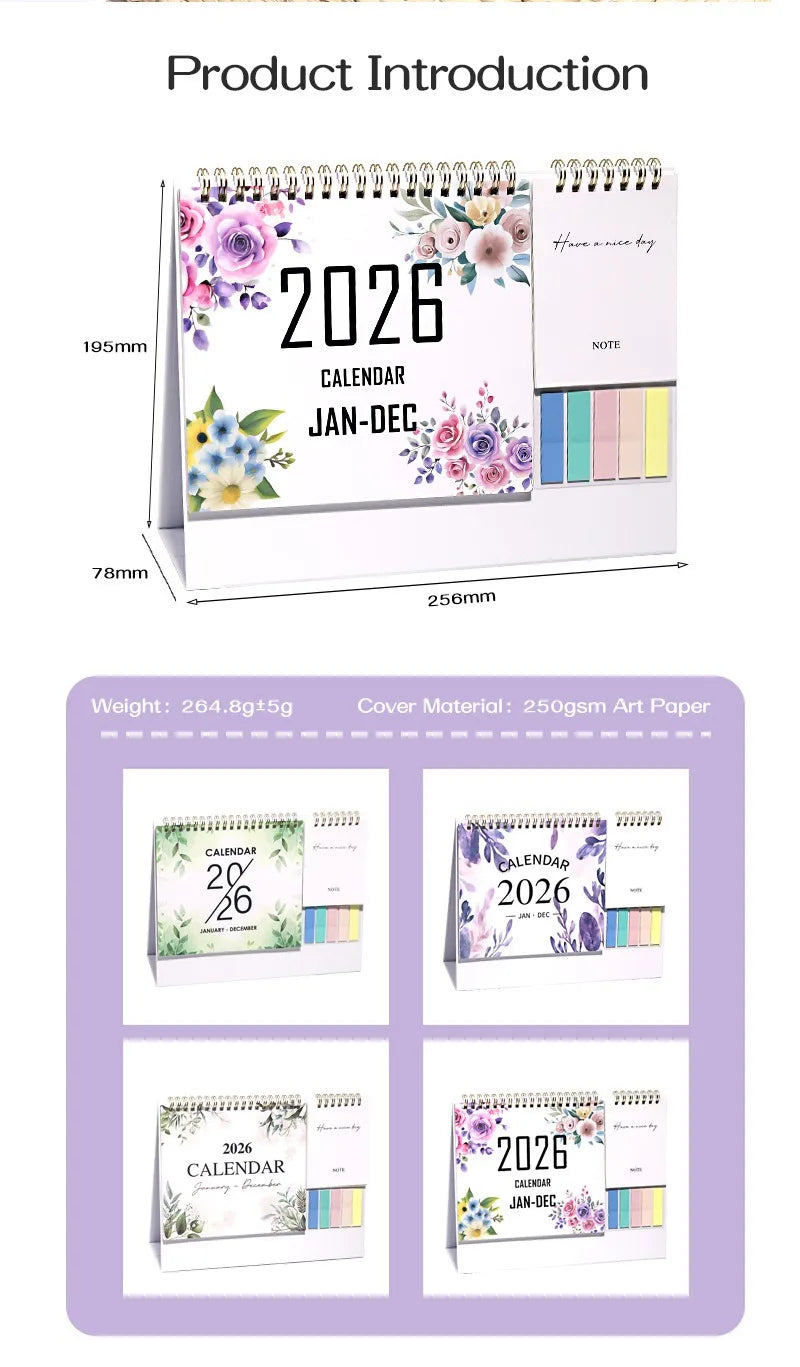 2026 Calendar Planner Multifunctional Health Tracker Daily Schedule Motivational All-Purpose Office Home Student Desk Organizer