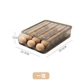 Automatic Slide Egg Storage Box Transparent Drawer, Stackable Rolling Eggs Rack Egg Tray Holder Basket, Kitchen Fridge Organize