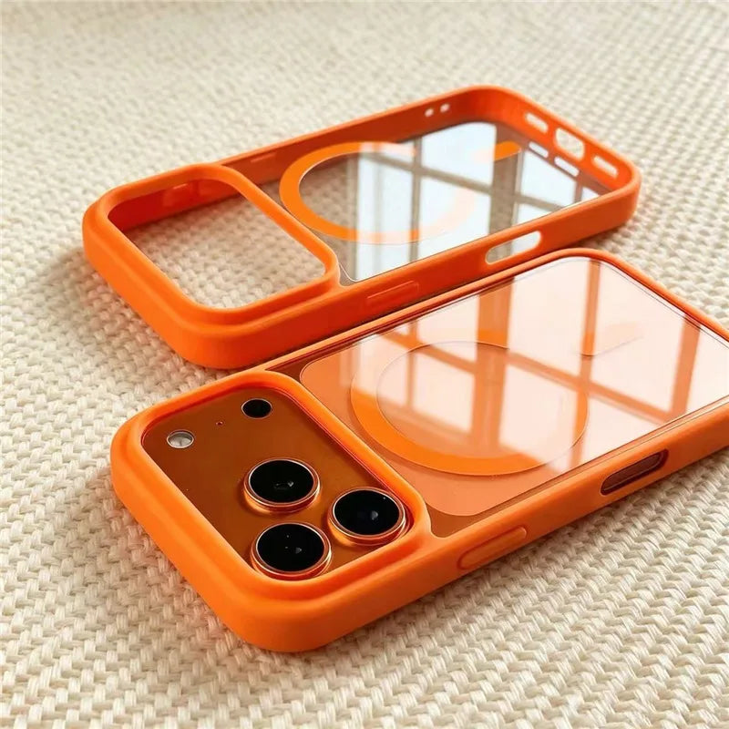 Luxury For Magsafe Magnetic Phone Case for IPhone 18 17 16 15 14 13 12 11 Pro Max Plus Wireless Charge Transparent Back Cover