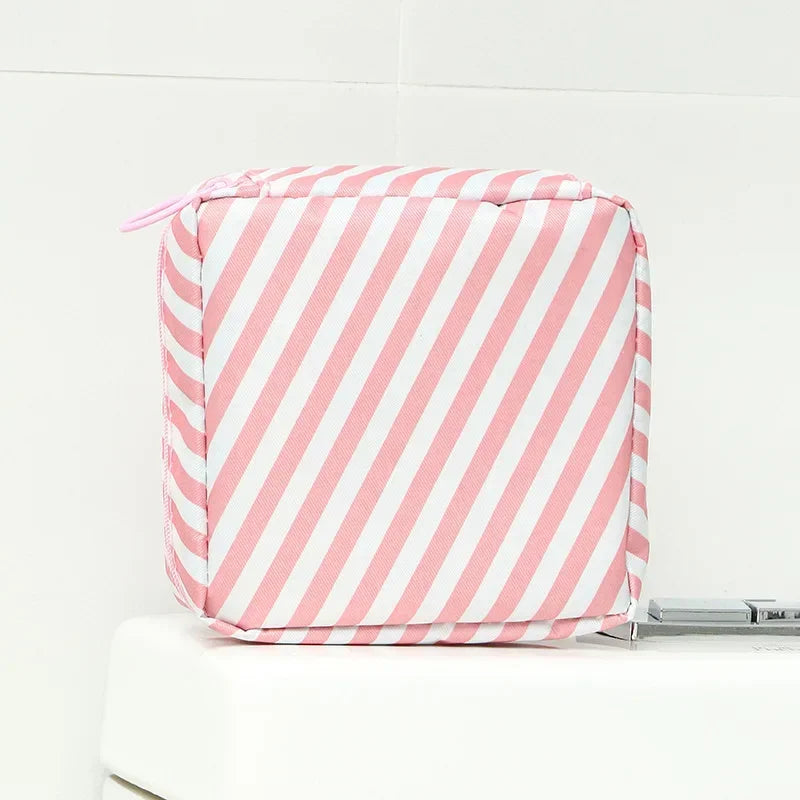 Women Girls Kawaii Napkin Sanitary Pads Bag Pouch Organizer Cosmetic Makeup Tampon Bags Cute Travel Gadgets Lipstick Storage Bag