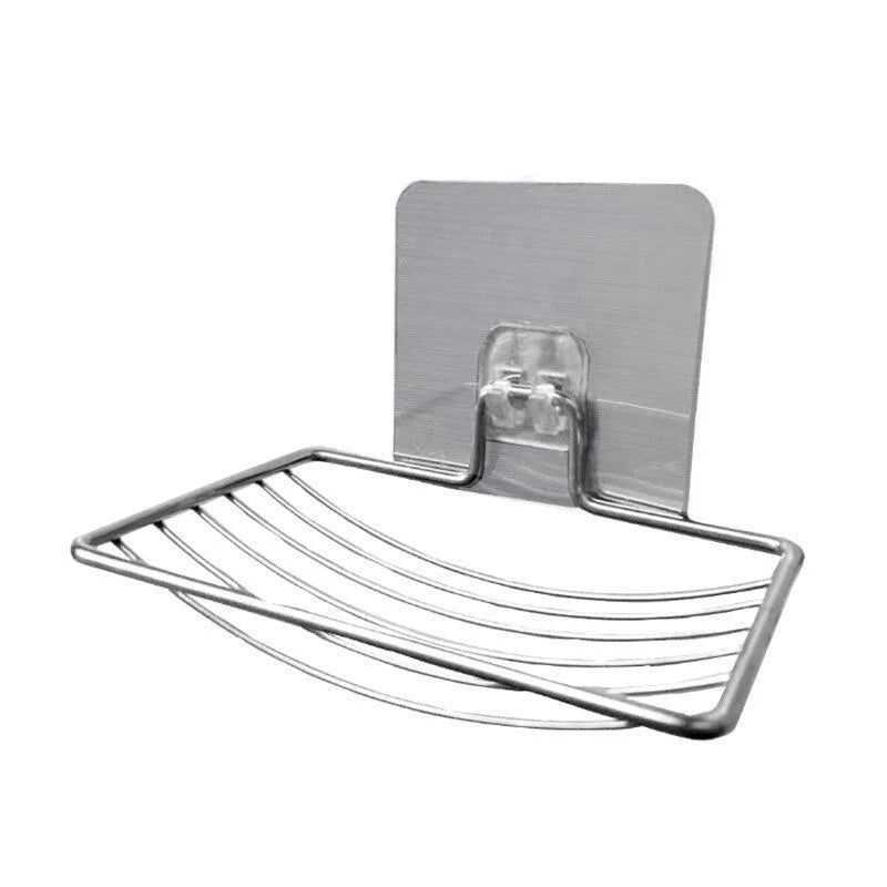 1pc Stainless Steel Soap Holder Wall Mount Drainage Soap