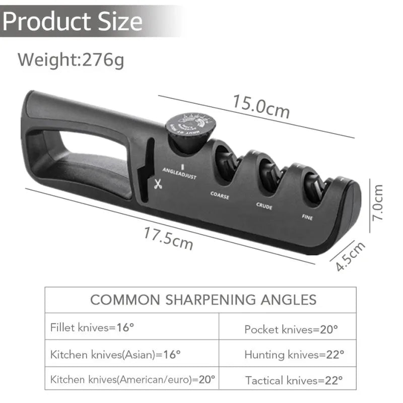 New Upgrade Angle Adjustable Knife Sharpener Professional 4 In 1 Kitchen Knives Grinder Scissors Sharpening Stone Home Tools
