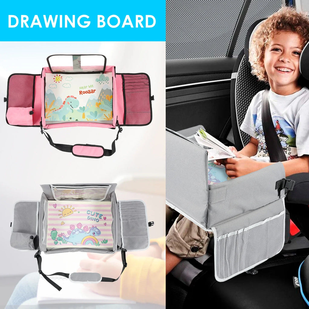 Kids Car Seat Tray Stable Traveling Tray Versatile Car Seat Tray Detachable Car Seat Table Trays Airplane Lap Desk Organizer