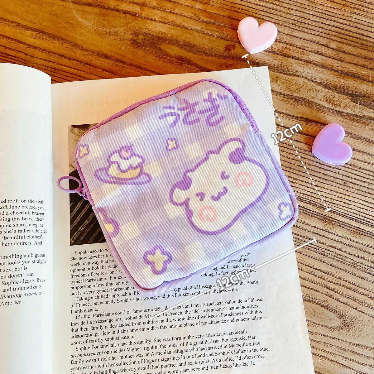 Women Girls Kawaii Napkin Sanitary Pads Bag Pouch Organizer Cosmetic Makeup Tampon Bags Cute Travel Gadgets Lipstick Storage Bag
