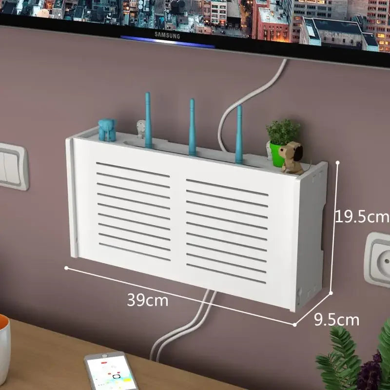 Punch-free Double Layers Wall Shelf TV set-top Box Rack Living Room Router Wall Hanging Storage Box Wireless Wifi Router Shelf