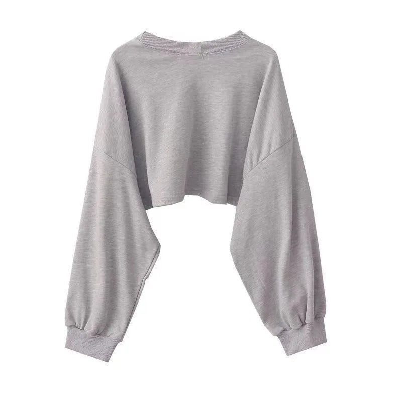 Oversized Crop Sweatshirt and Spaghetti Strap Top Women's Streetwear 2 Piece Set 4 Color Options Sweatshirts Kpop Casual Clothes