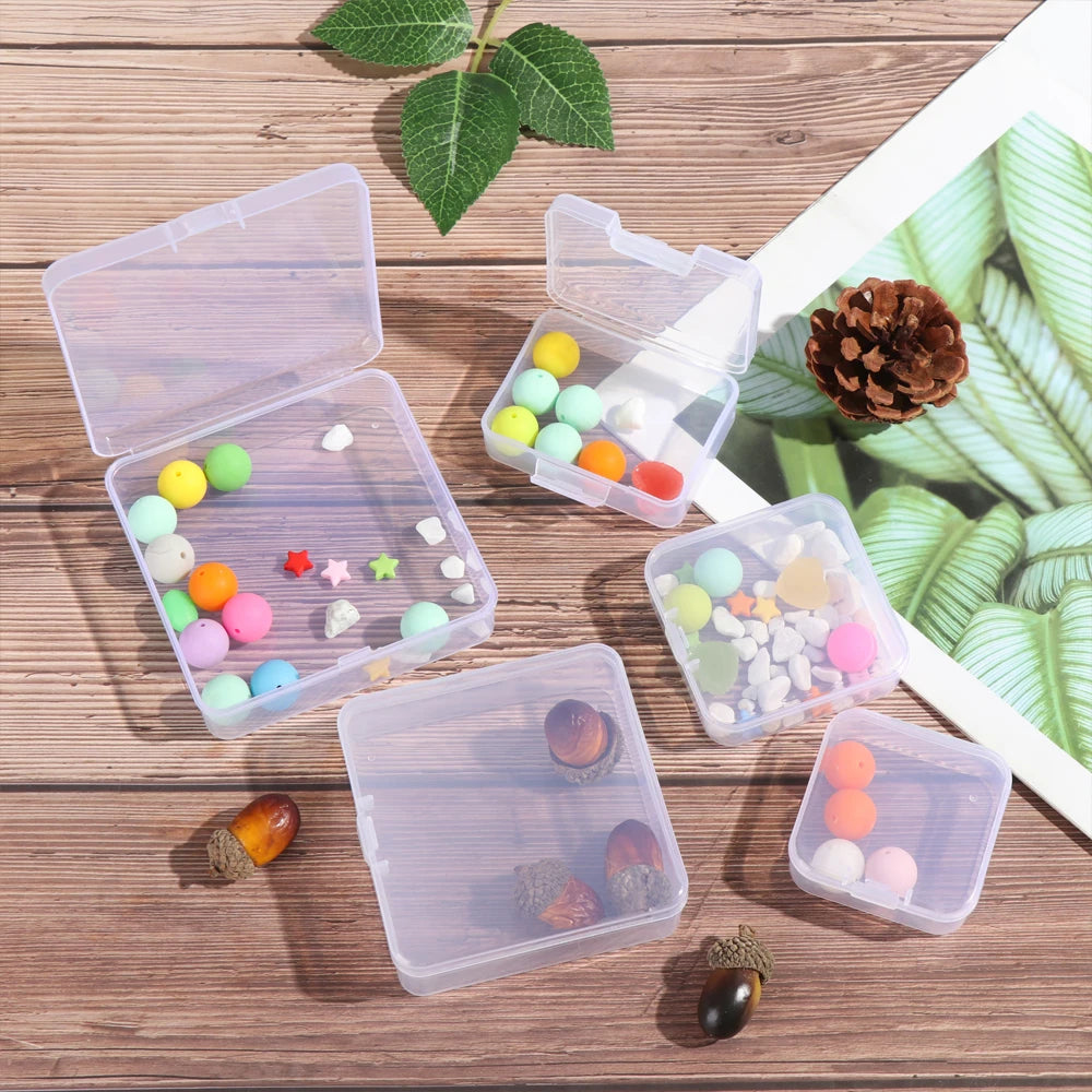 1pc Small Plastic Home Items Sundries Organizer Case Transparent Storage Box Jewelry Beads Container Fishing Tools Storage Box