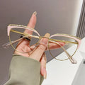 2024 Anti-blue Light Women Cat Eye Eyewear Luxury Metal Frame Oversized Optical Spectacle Eyeglasses Female Vintage Glasses