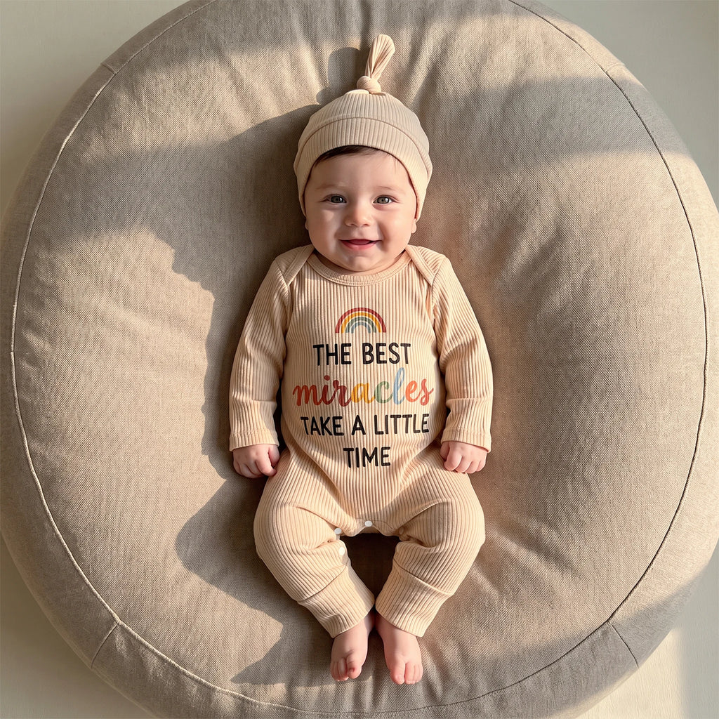 Baby Clothing Boy Autumn Fall Ribbed Romper Letter Prints