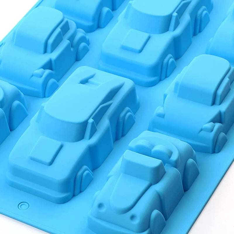 Car Silicone Mold For Baking 3D Auto Soap Candle Mould Ice Cube Tray Kids Birthday Party Cake Decorating Tools Cupcake Topper
