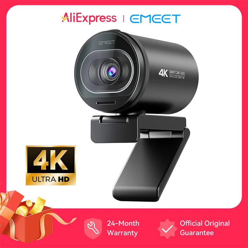 Webcam 4K Emeet S600 Webcam for PC USB Camera